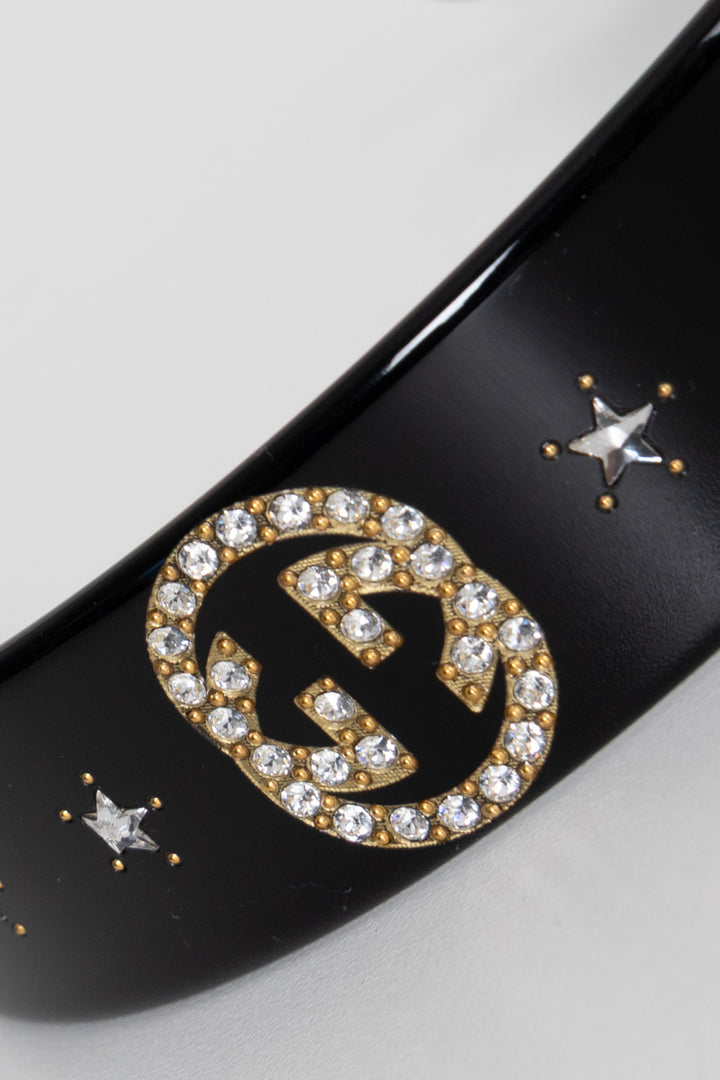 GUCCI Crystal Headband Black