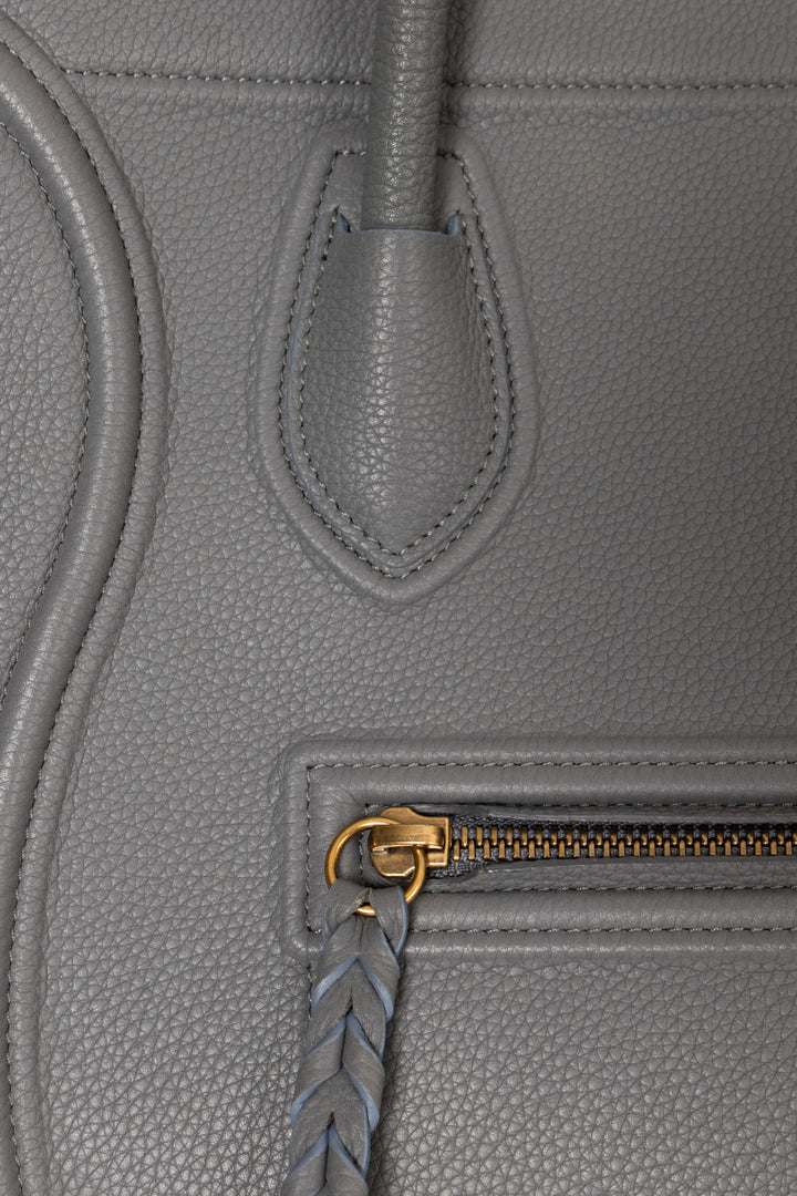 CÉLINE Sac Bagage Medium Phantom Cuir Gris