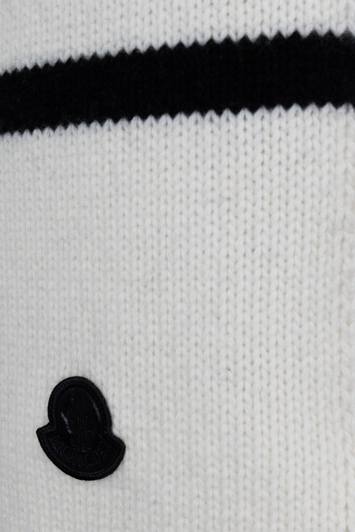 Écharpe rayée MONCLER en laine blanche