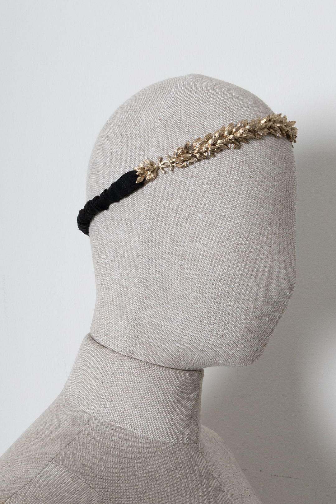 CHANEL 2010 CC Wheat Hair Band Gold Black