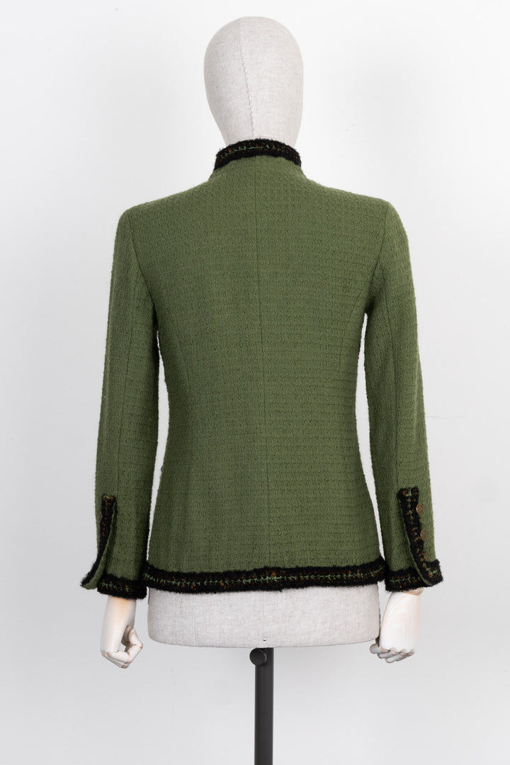 CHANEL Jacket Tweed Green Paris-Shanghai 10A