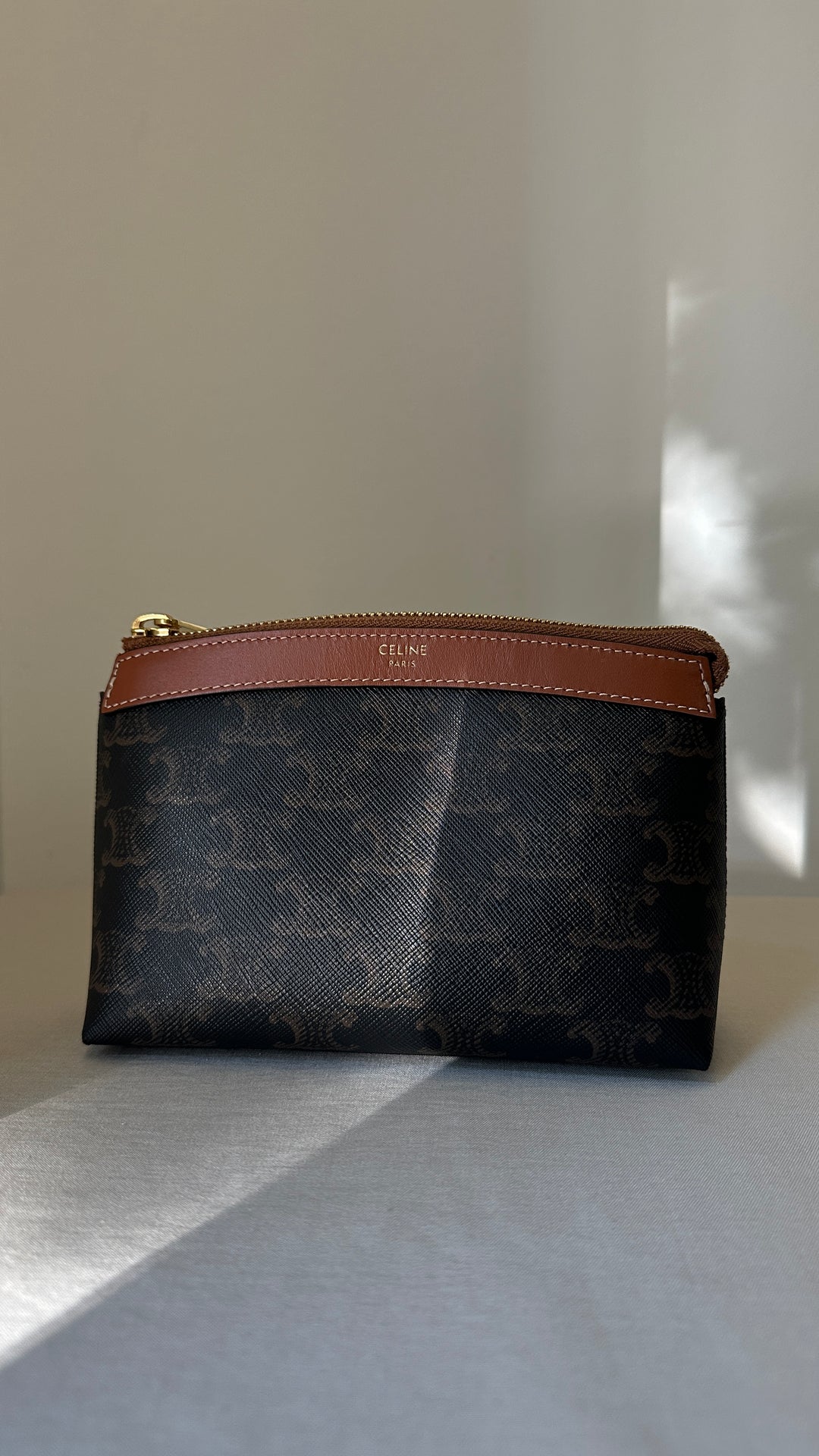 CELINE Small Cosmetic Pouch Triomphe