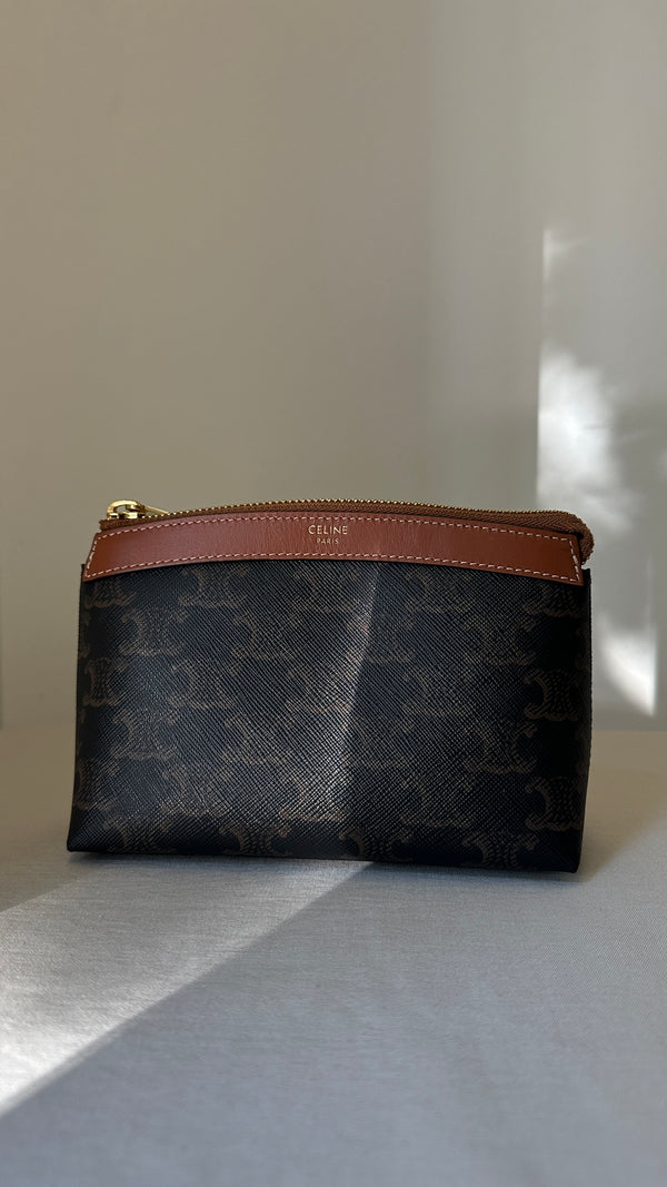 CELINE Small Cosmetic Pouch Triomphe