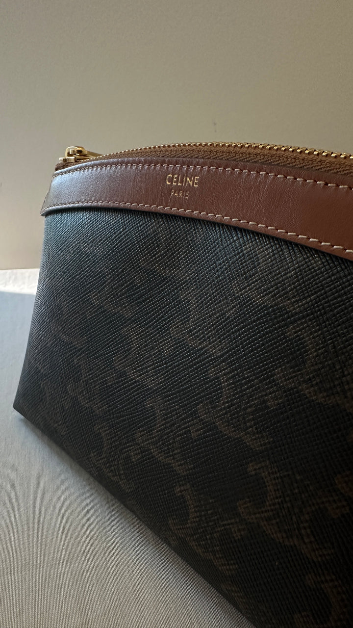 CELINE Small Cosmetic Pouch Triomphe
