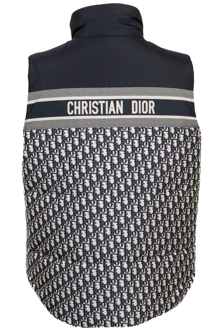CHRISTIAN DIOR Doudoune sans manches matelassée Oblique réversible bleue