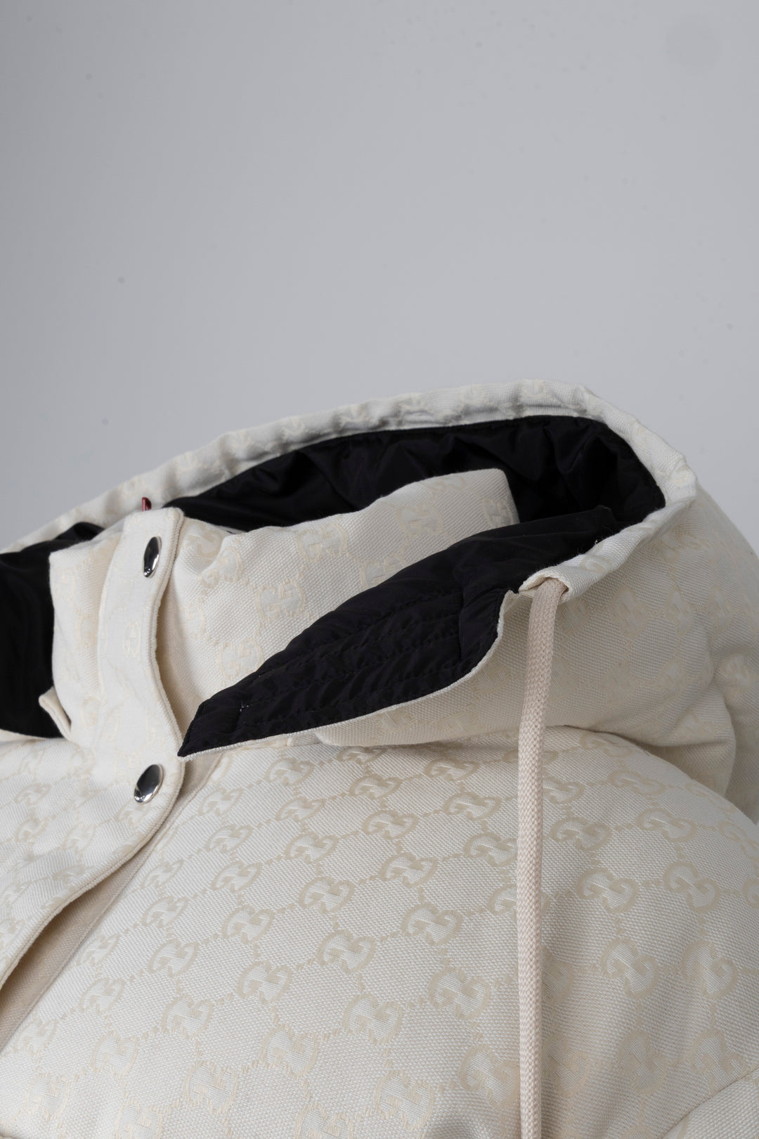 GUCCI GG Canvas Down Bomber Jacket Cream