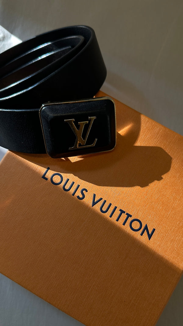 LOUIS VUITTON LV Belt Leather Black