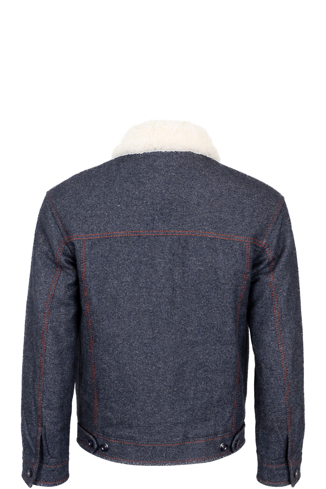 Manteau LORO PIANA bleu marine en cachemire avec col en peau lainée