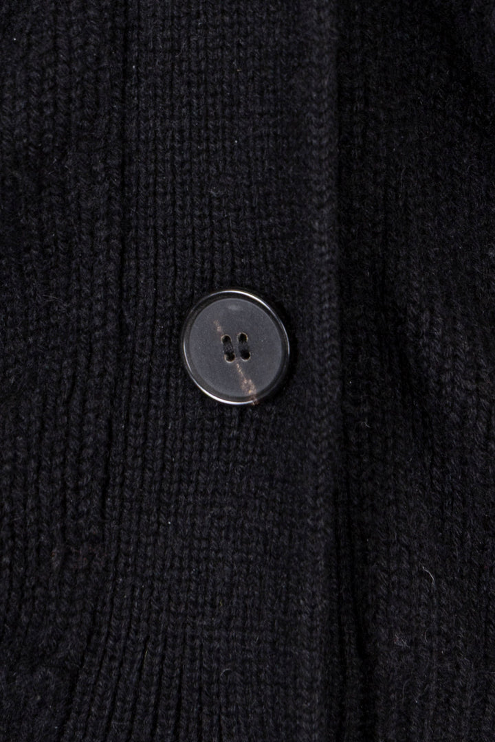 CHRISTIAN DIOR Logo V Neck Knit Cardigan Cashmere Black