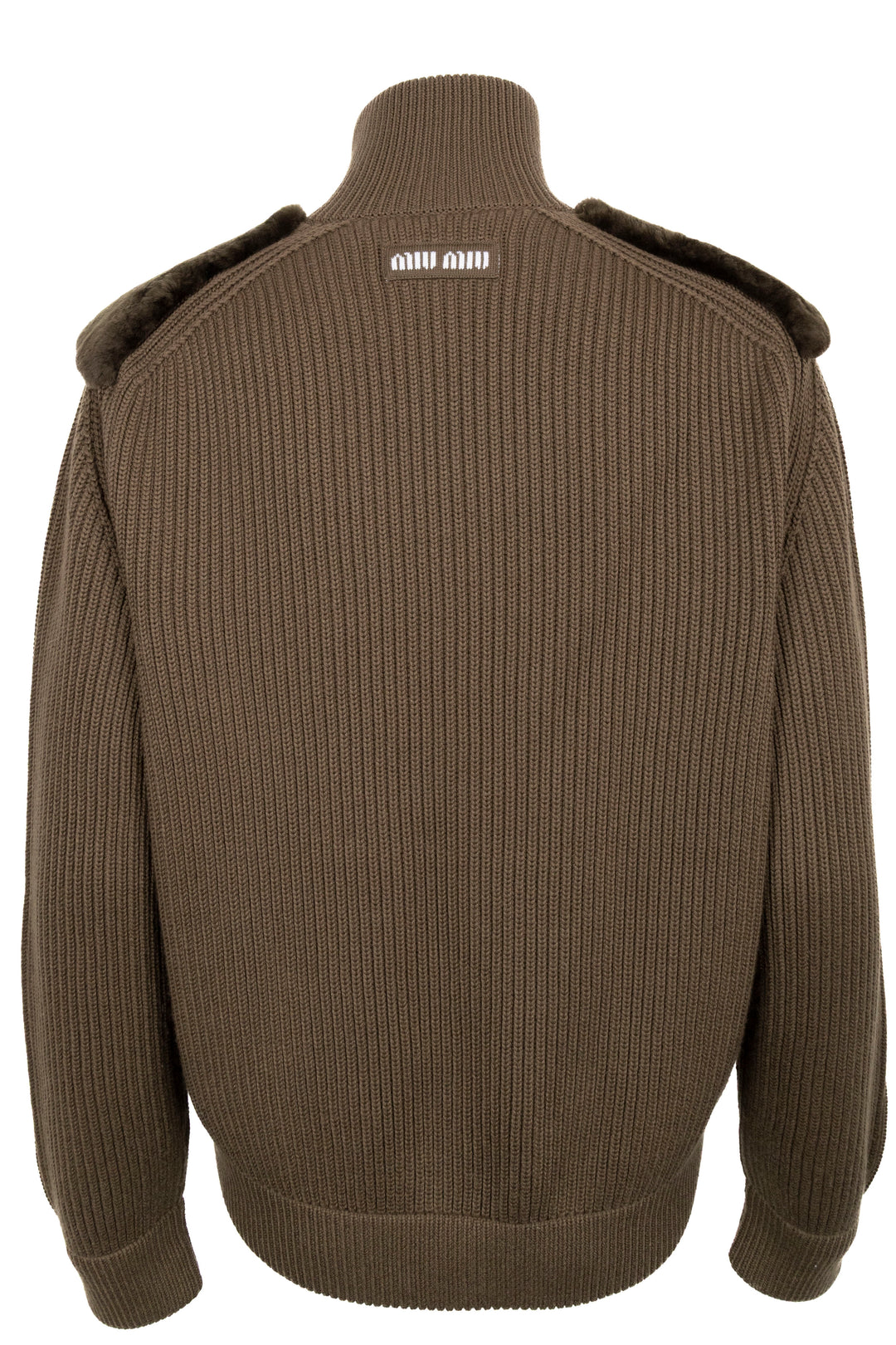 Veste en maille MIUMIU en peau lainée verte