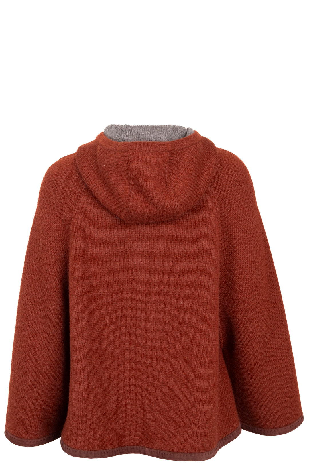 LORO PIANA Cardigan cape réversible en cachemire brique