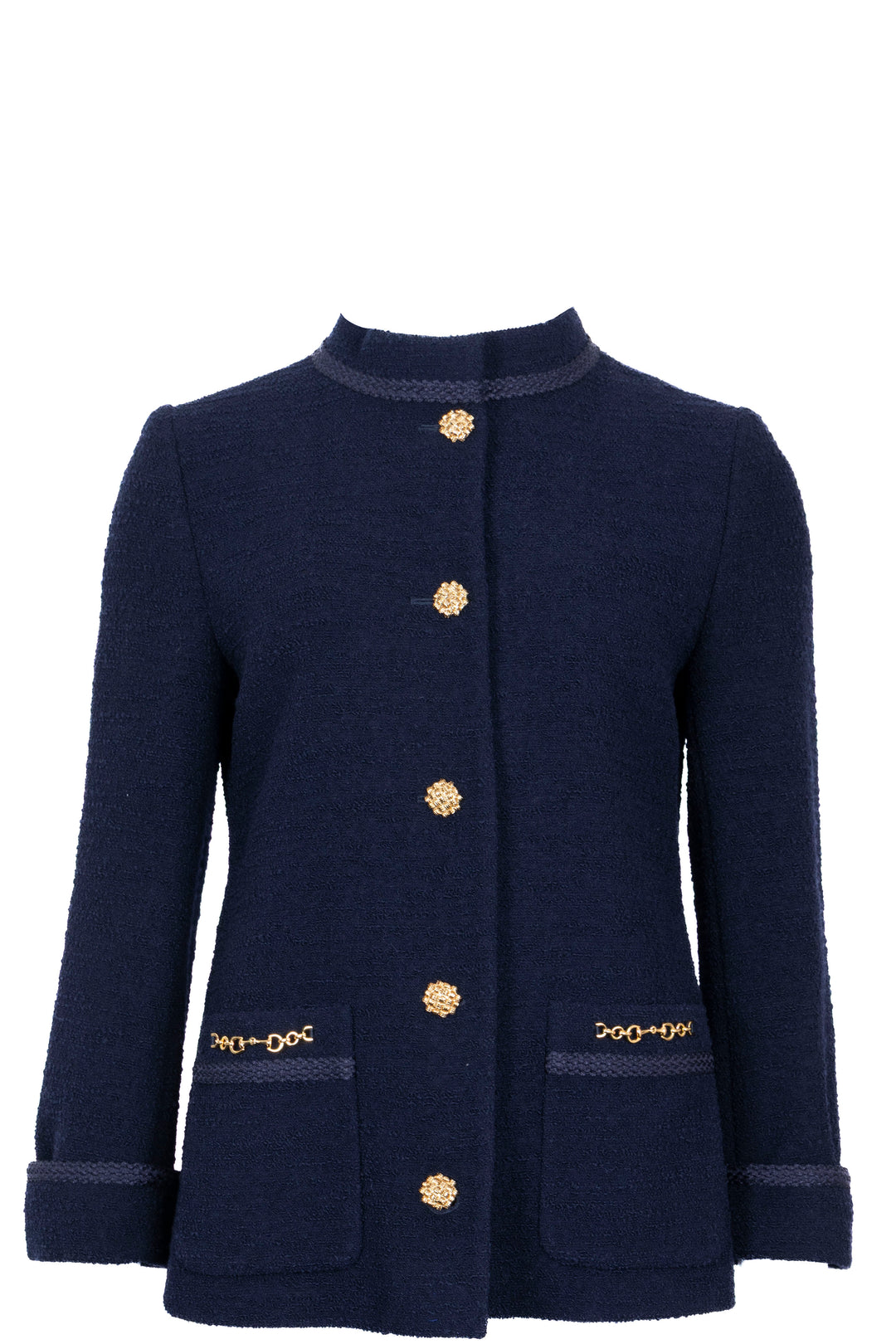Veste Blazer GUCCI Horsebit en Tweed Bleu Marine