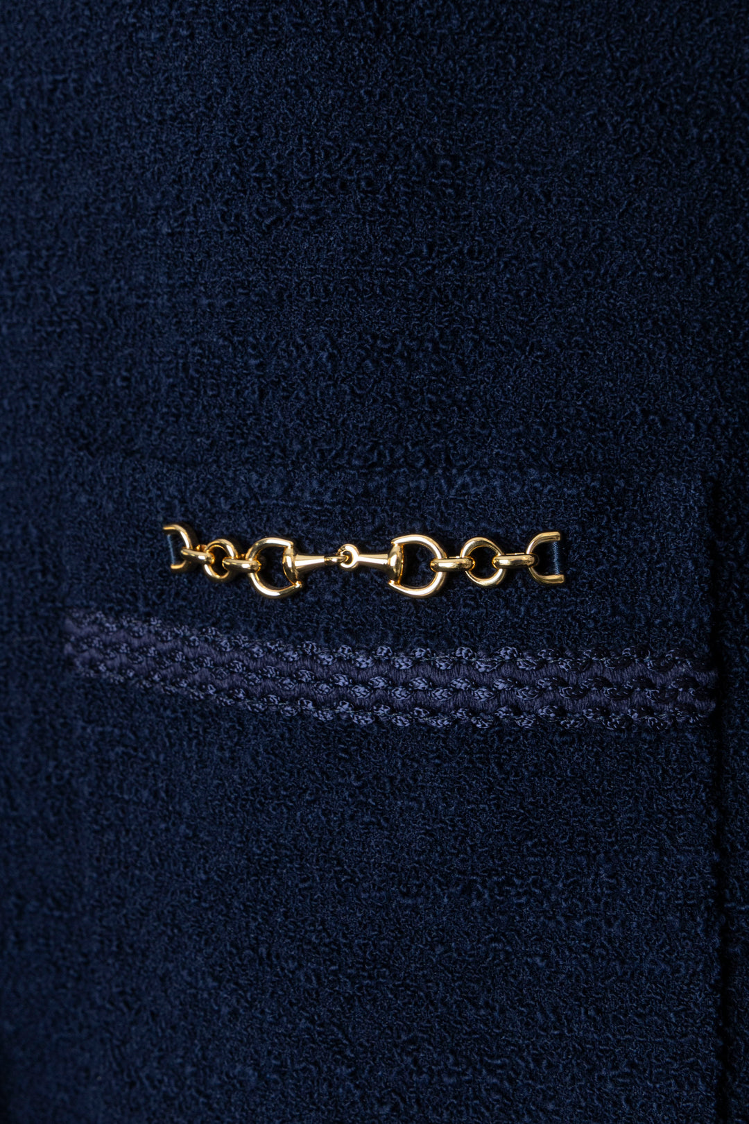Veste Blazer GUCCI Horsebit en Tweed Bleu Marine