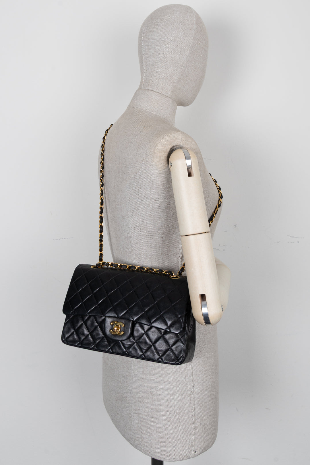 CHANEL Vintage Medium Double Flap Bag Black