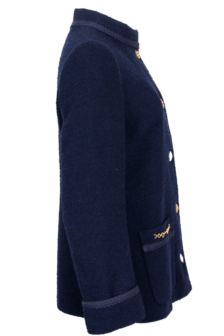 Veste Blazer GUCCI Horsebit en Tweed Bleu Marine