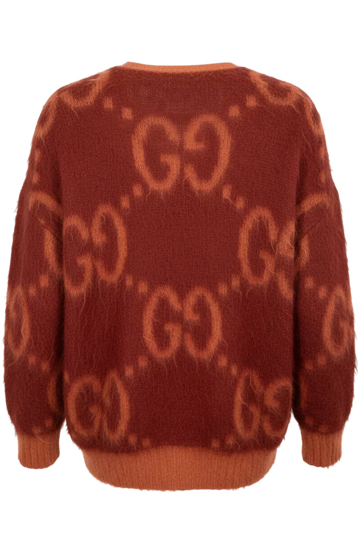 Cardigan en maille réversible GUCCI GG Rouge Orange