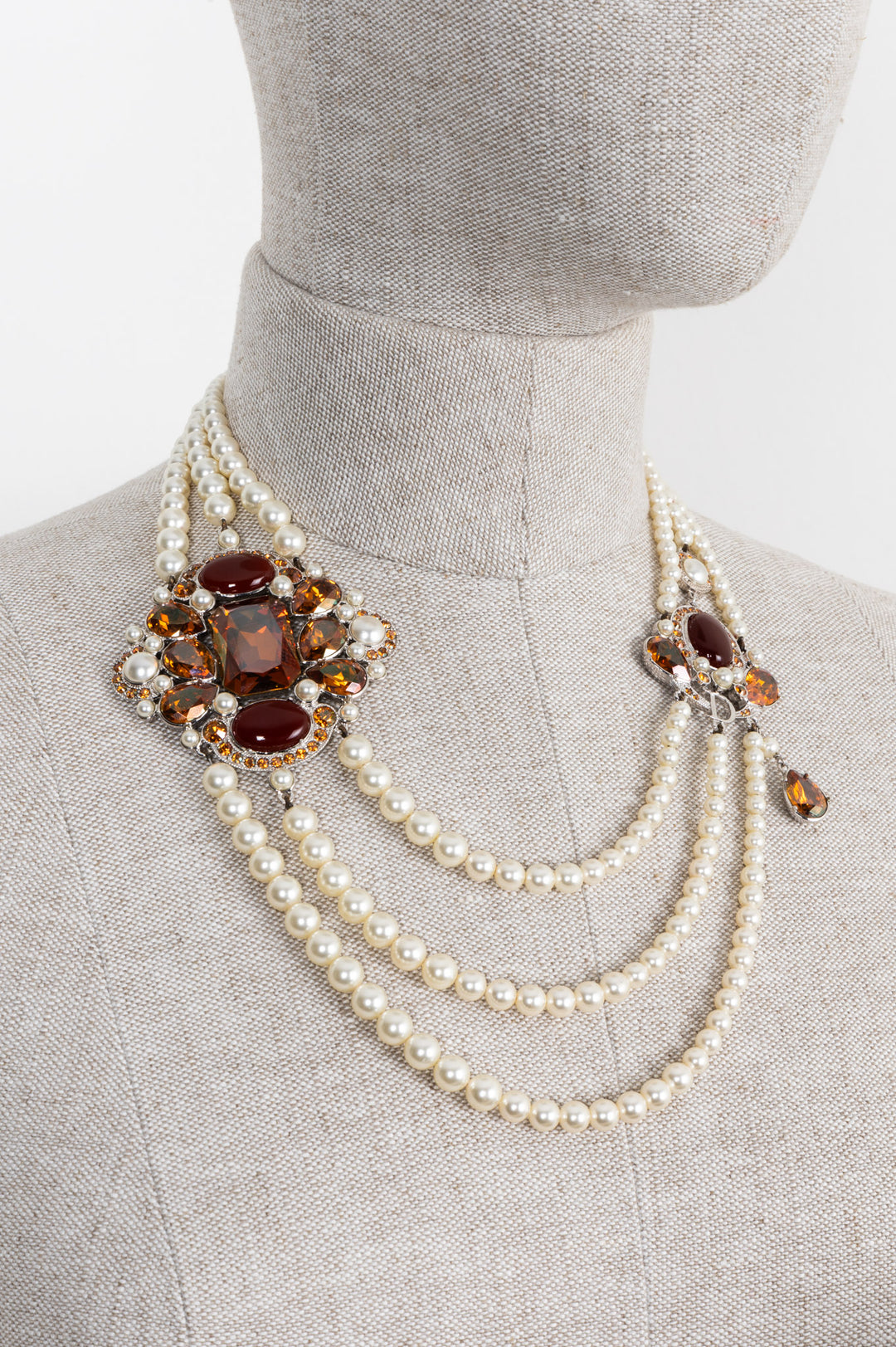 CHRISTIAN DIOR by Galliano Crystal Pearl Necklace