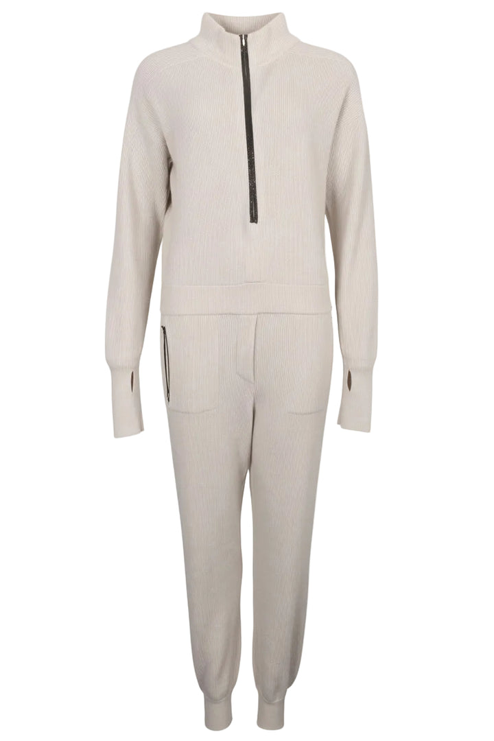 BRUNELLO CUCINELLI Combinaison Monilli Knit Cachemire Gris Clair