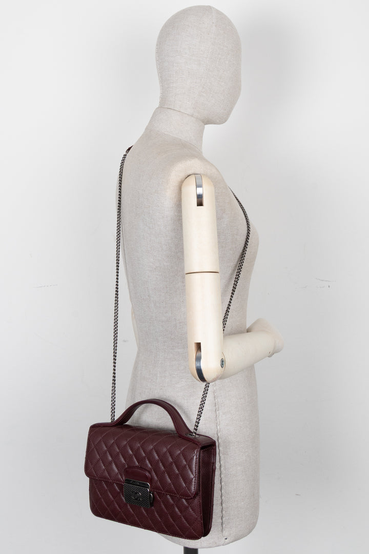 CHANEL Small CC University Flap Bag Burgundy