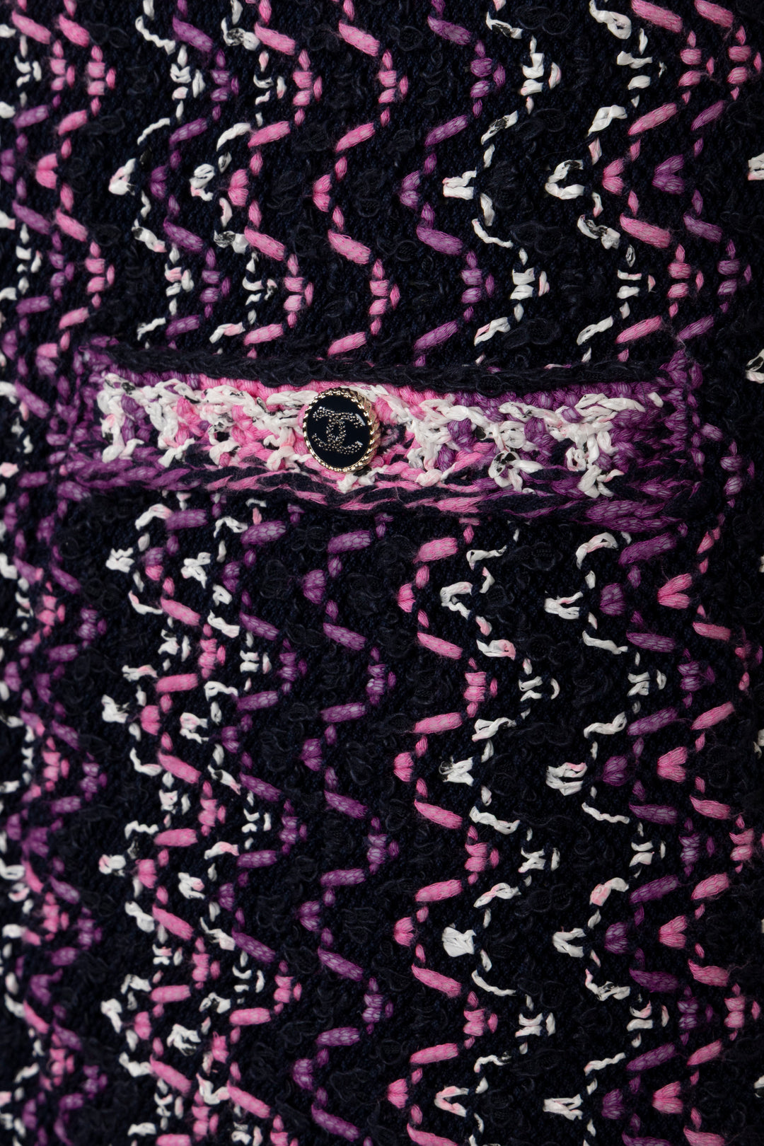 CHANEL 2021 Robe en maille à franges en coton violet