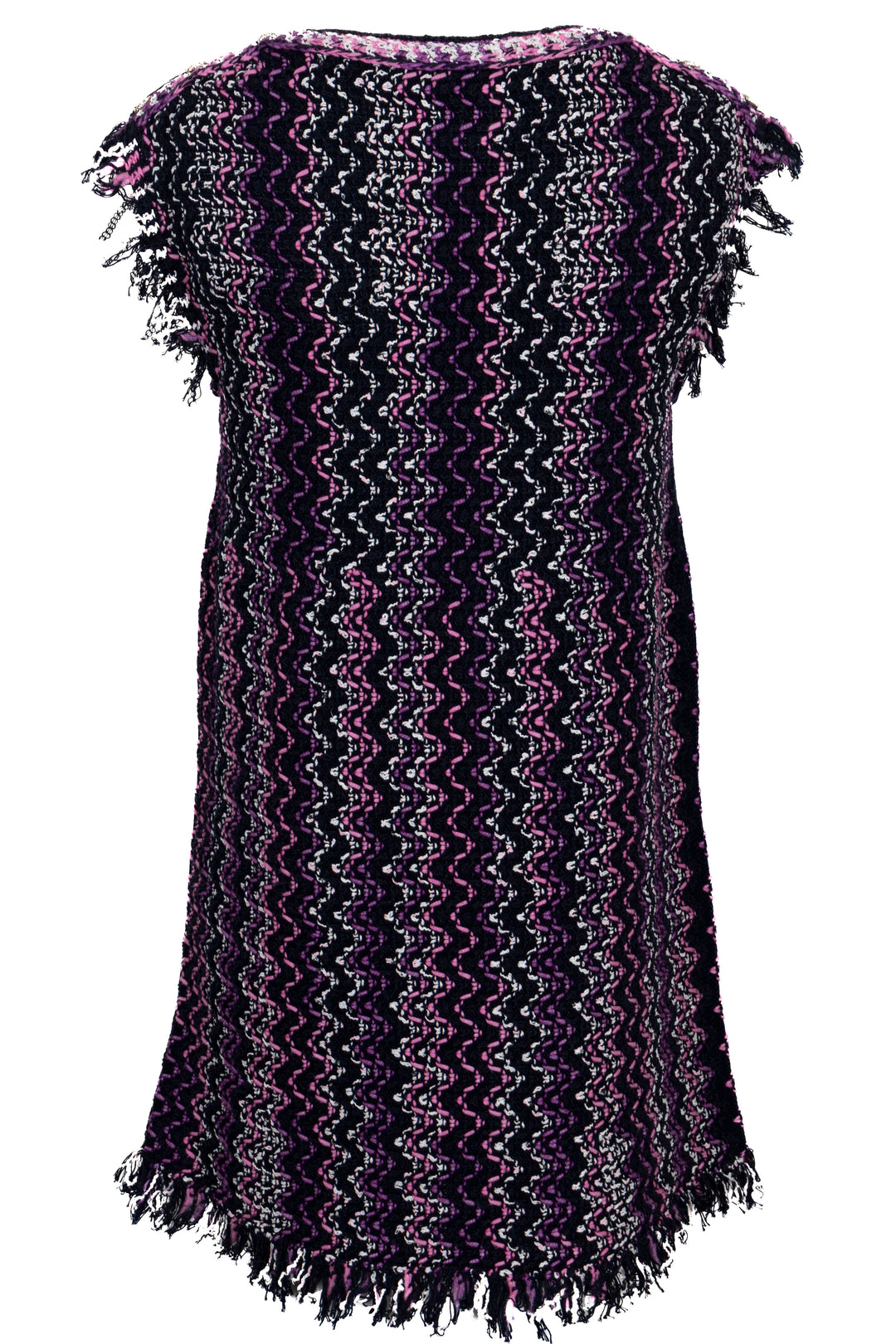 CHANEL 2021 Robe en maille à franges en coton violet