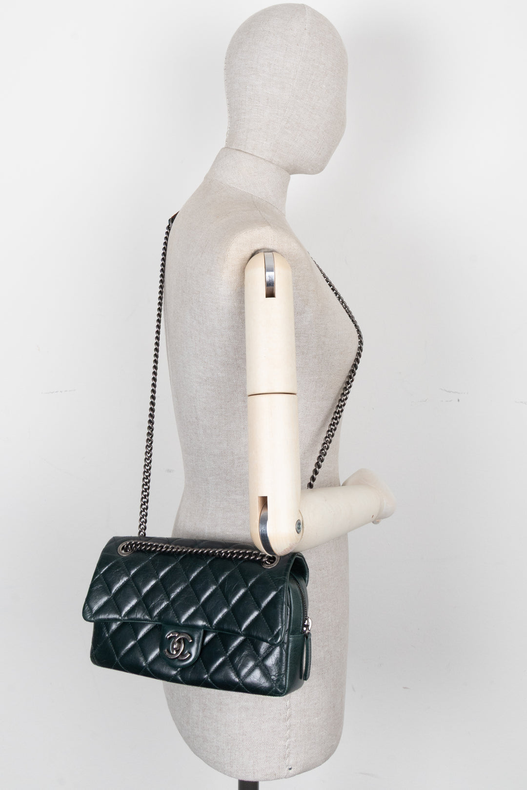 CHANEL Aged Portobello Flap Bag Green