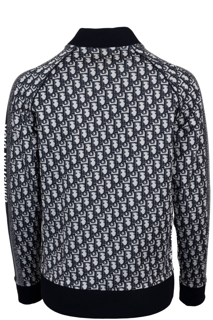 CHRISTIAN DIOR Veste de survêtement Oblique zippée bleue
