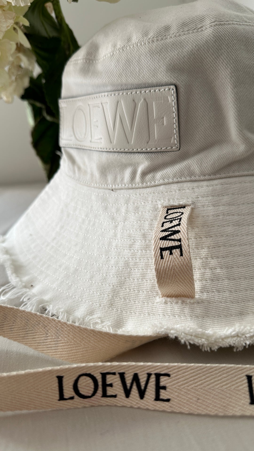 LOEWE X PAULA`S IBIZA Logo Bucket Hat Ivory
