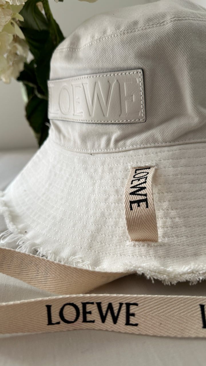 LOEWE X PAULA`S IBIZA Logo Bucket Hat Ivory