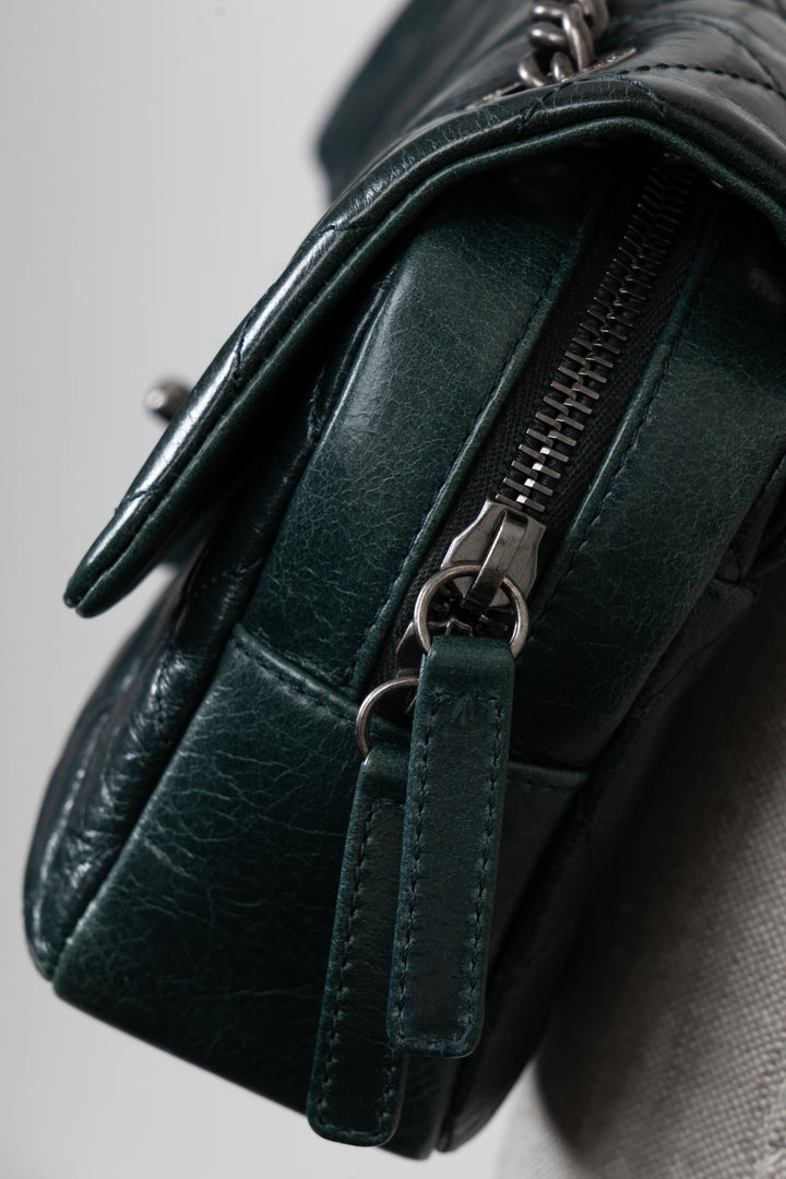 CHANEL Aged Portobello Flap Bag Green