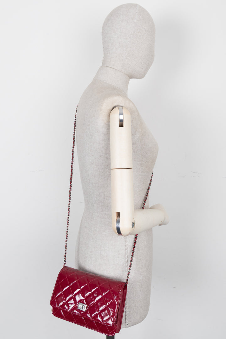 CHANEL 2.55 WOC Patent Burgundy