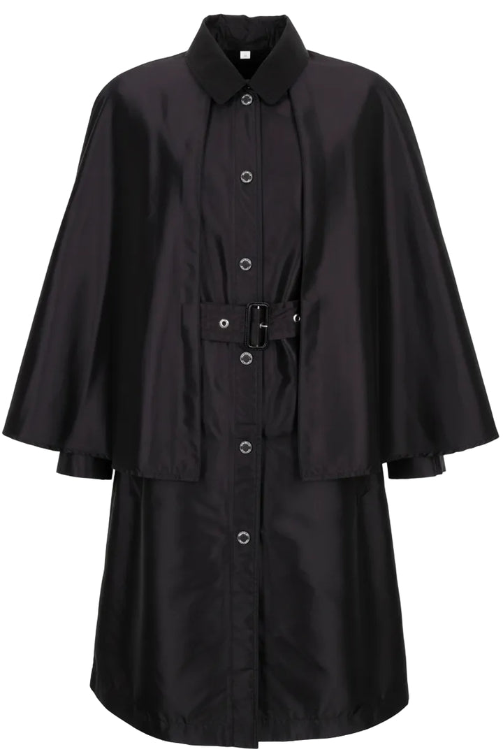 Manteau cape ceinturé BURBERRY en nylon noir