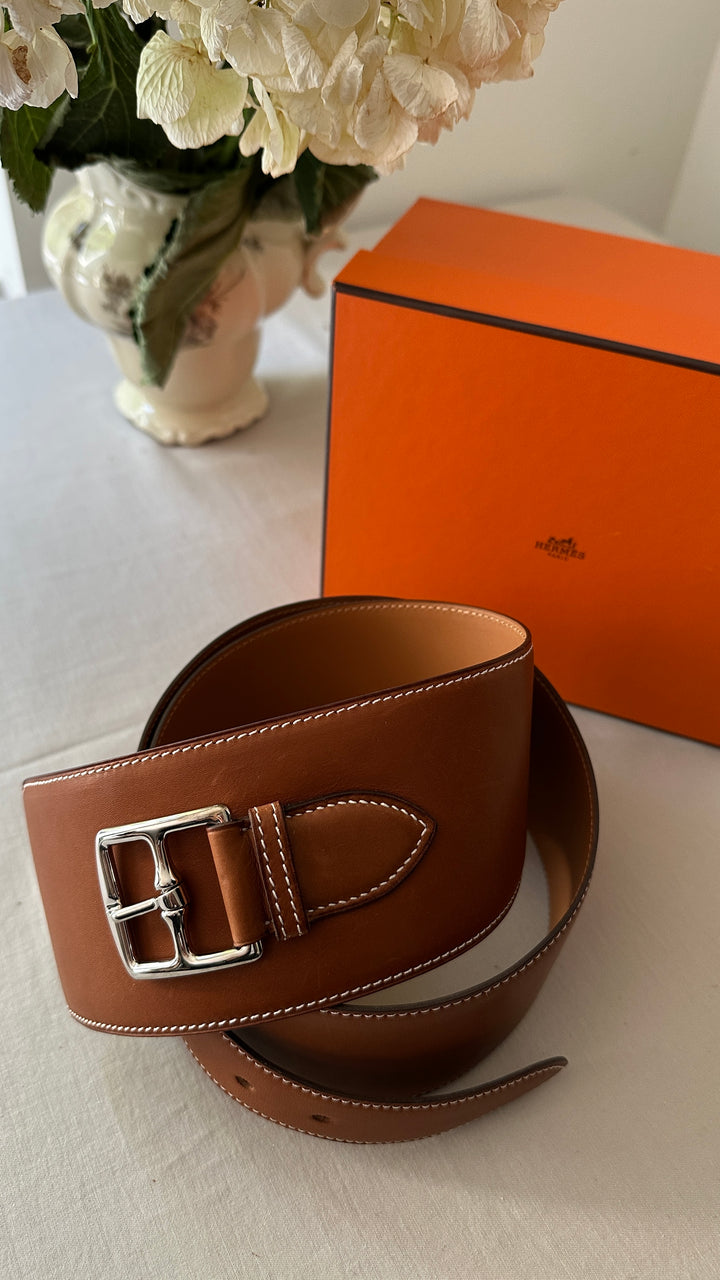 HERMÈS Etrivière Waist Belt Barenia Gold