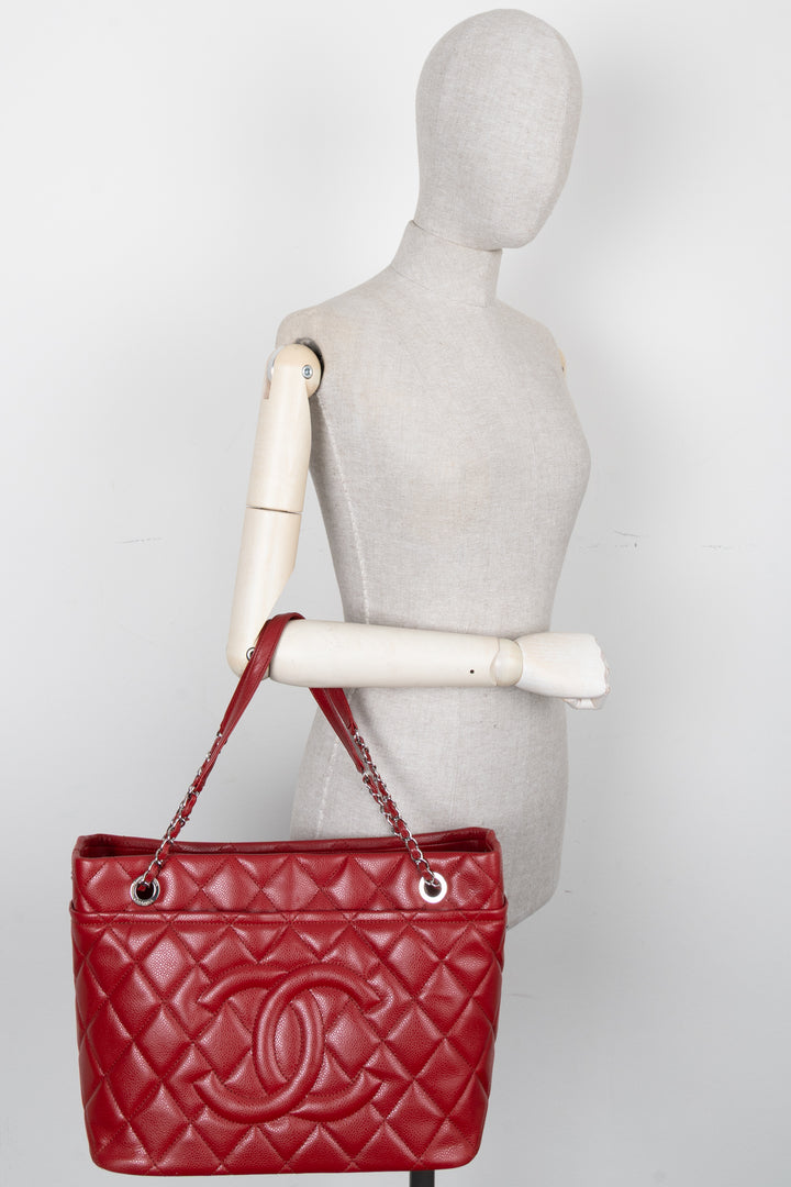 CHANEL Timeless Soft Shopper Tote Caviar Red