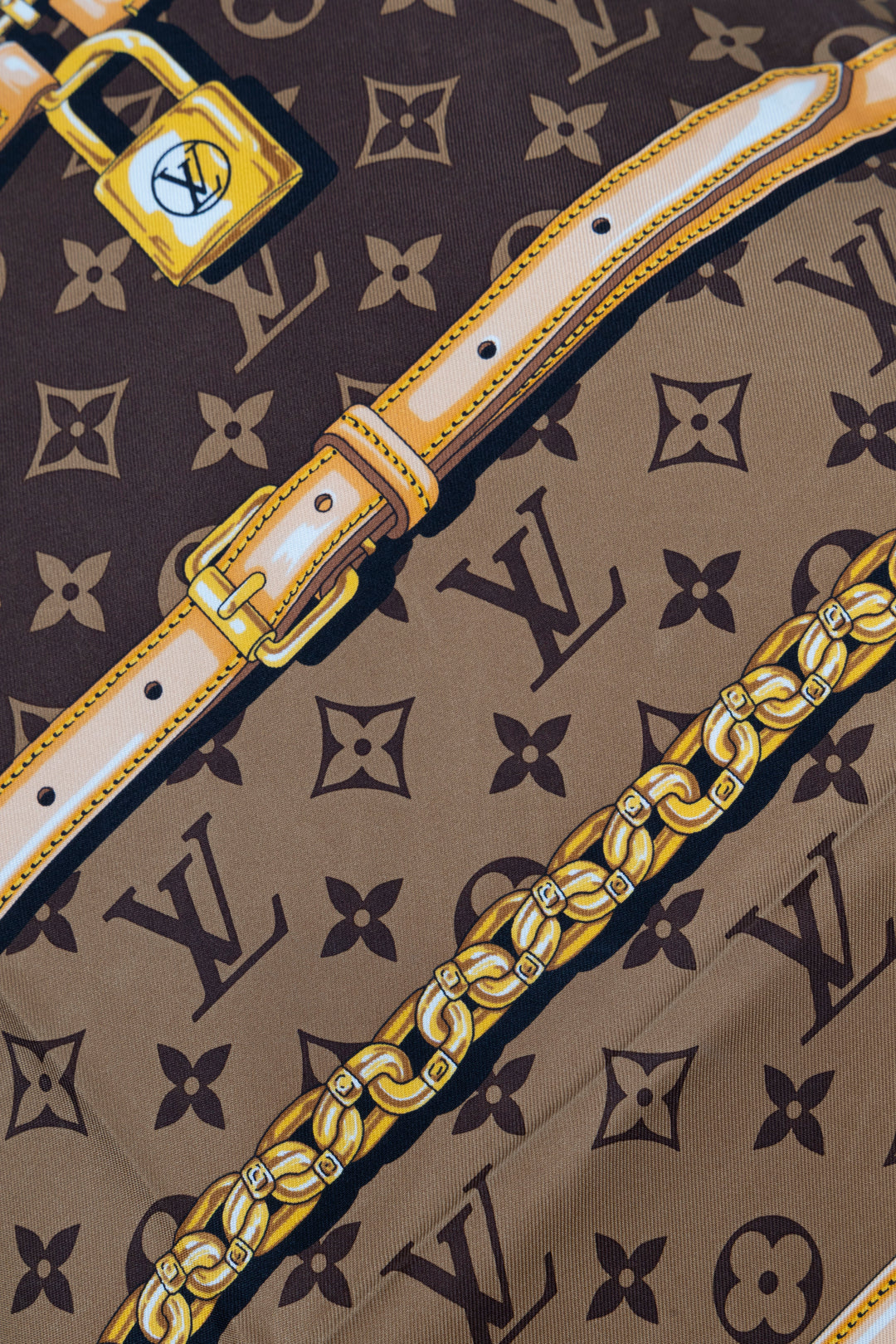 LOUIS VUITTON Confidential Carre 90 Silk Brown