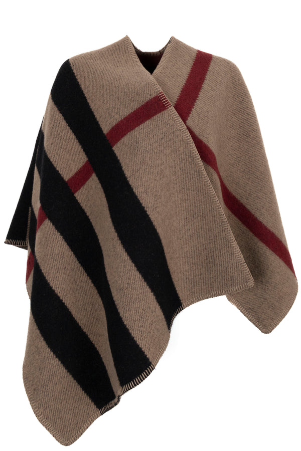 BURBERRY Prorsum Nova Check Cape Wool