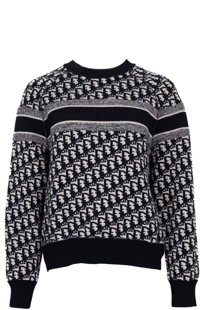 CHRISTIAN DIOR Oblique Reversible Crewneck Sweater Blue