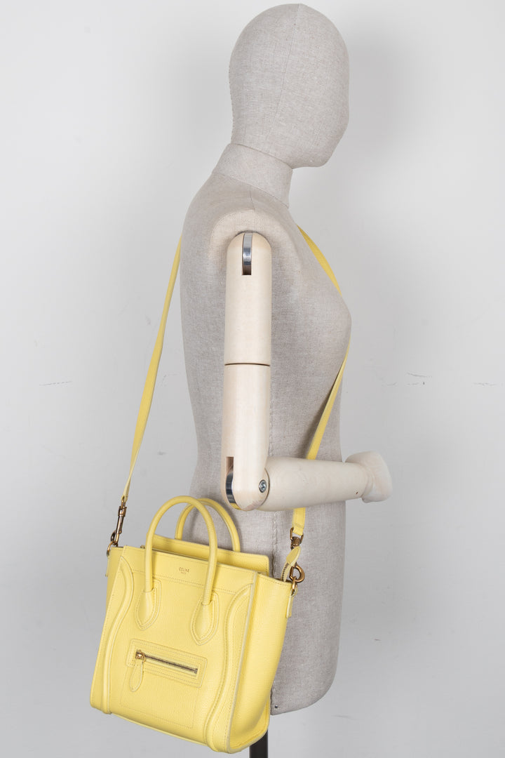CELINE Nano Luggage Crossbody Bag Yellow
