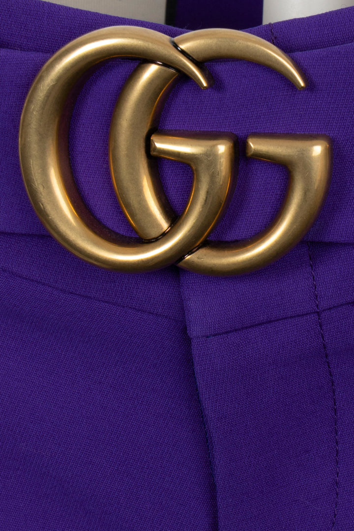 Pantalon évasé GUCCI Marmont violet