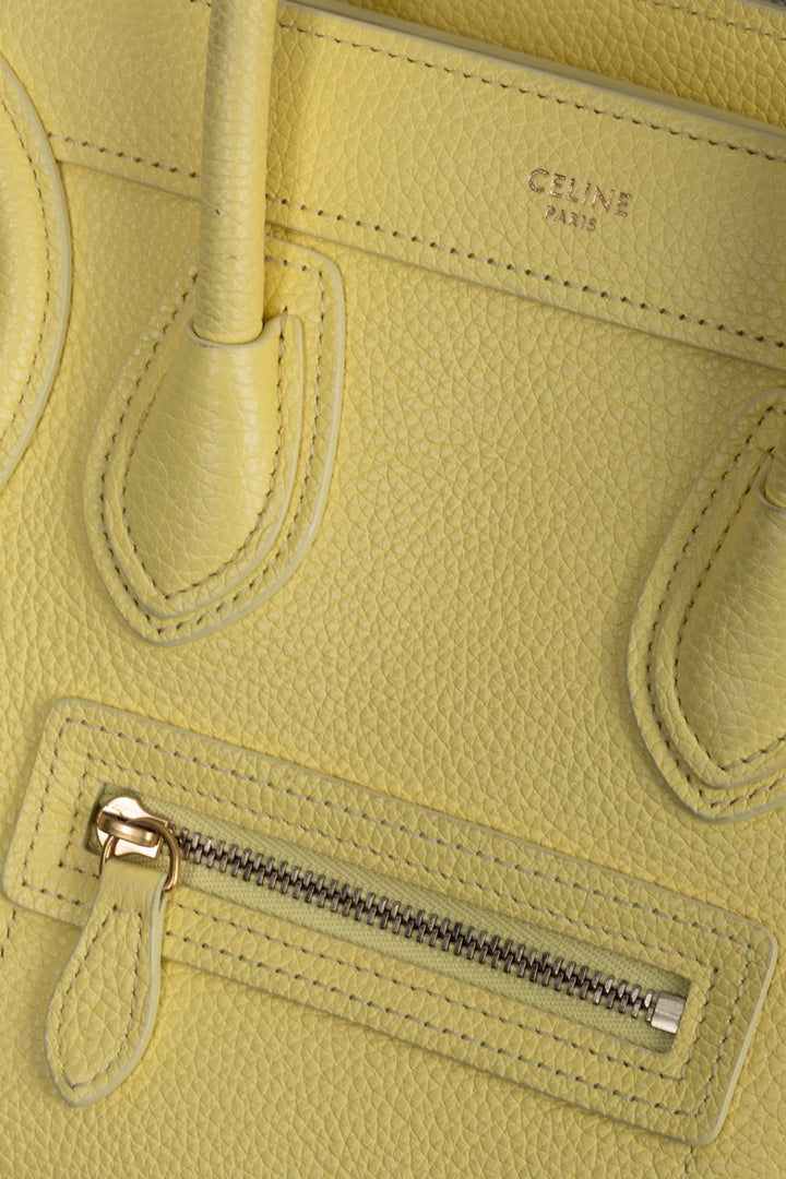 CELINE Nano Luggage Crossbody Bag Yellow
