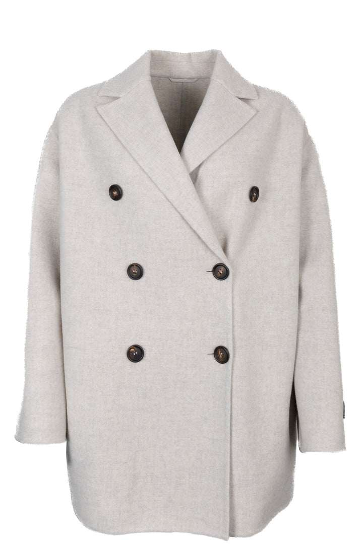 BRUNELLO CUCINELLI Caban Precious Patch Jacket Cashmere Light Grey