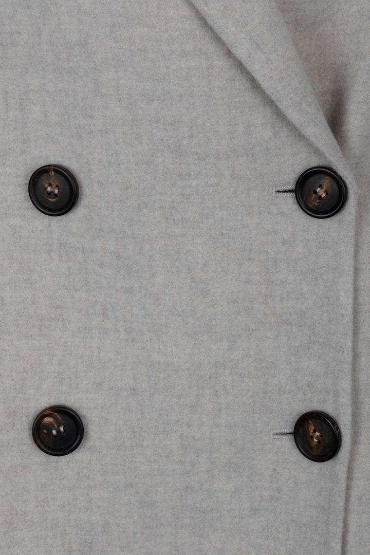 BRUNELLO CUCINELLI Caban Precious Patch Jacket Cashmere Light Grey