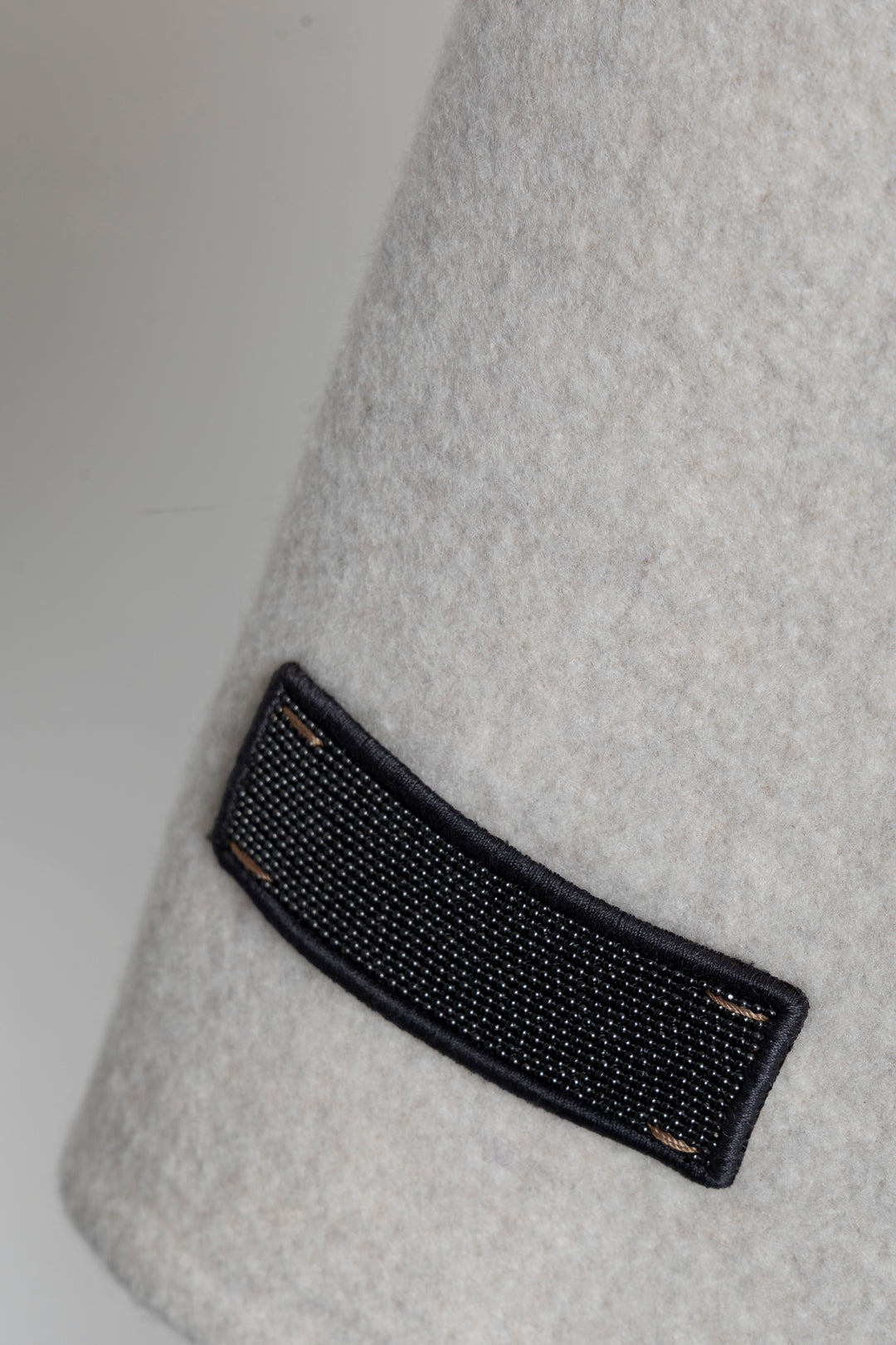 BRUNELLO CUCINELLI Caban Precious Patch Jacket Cashmere Light Grey