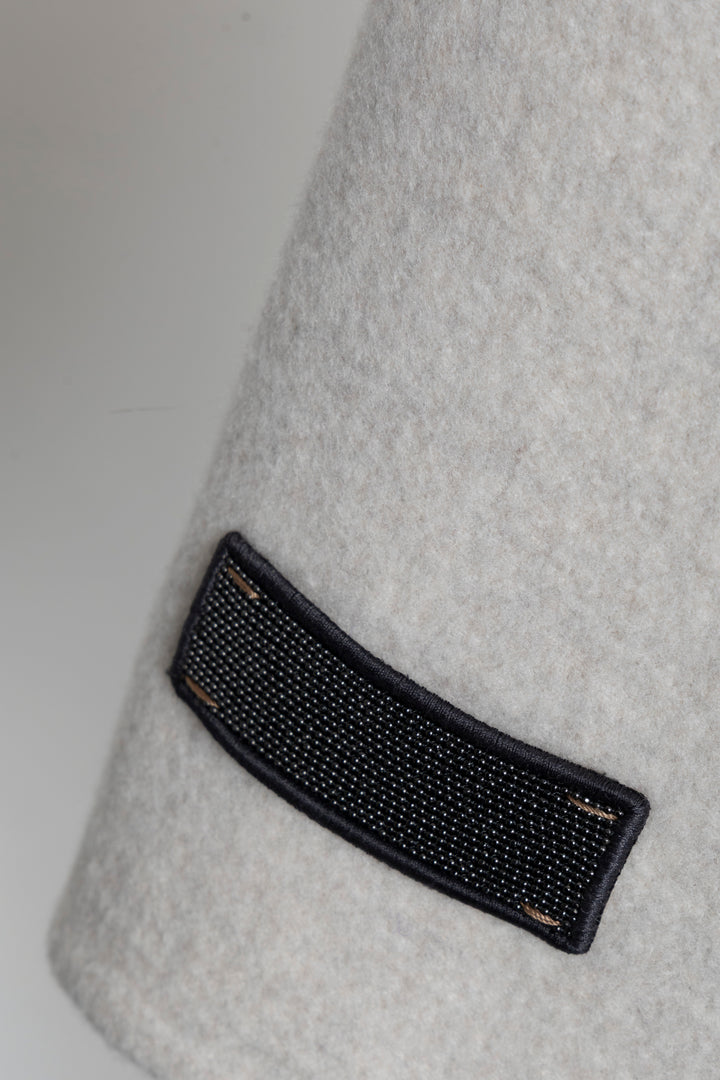 BRUNELLO CUCINELLI Caban Precious Patch Jacket Cashmere Light Grey