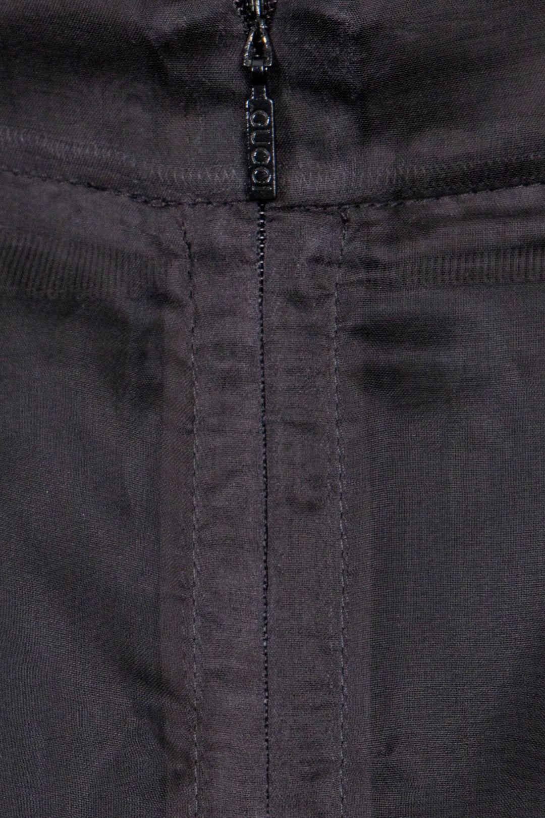 GUCCI Organza Pencil Skirt Silk Black