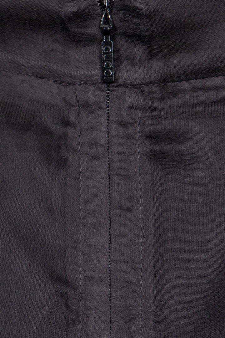 GUCCI Organza Pencil Skirt Silk Black