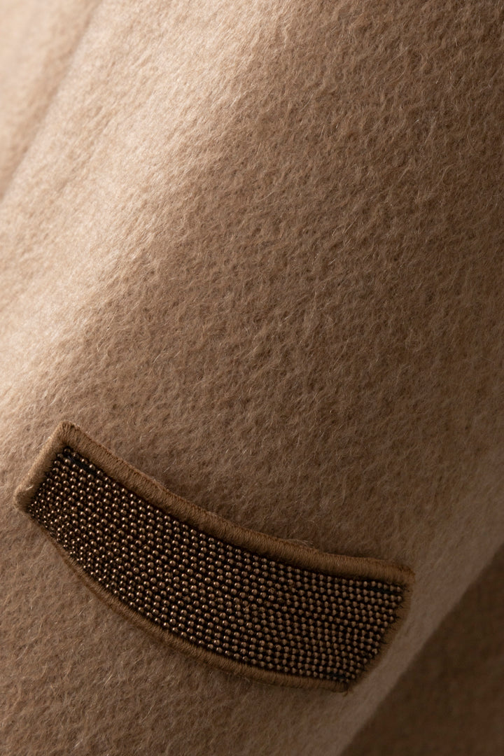 BRUNELLO CUCINELLI Caban Precious Patch Jacket Cashmere Camel