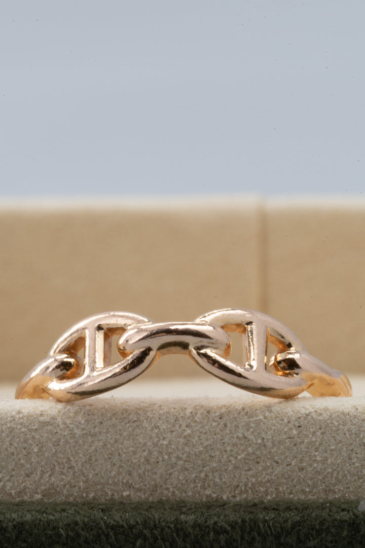 HERMÈS Bague Chaîne D'Ancre or rose