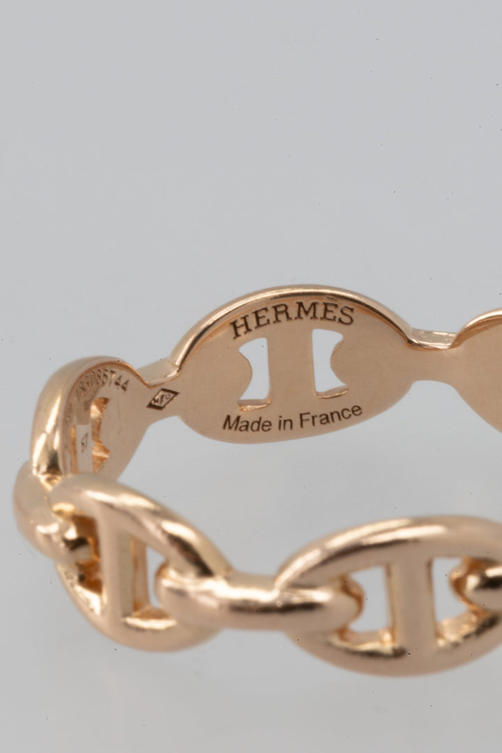 HERMÈS Bague Chaîne D'Ancre or rose