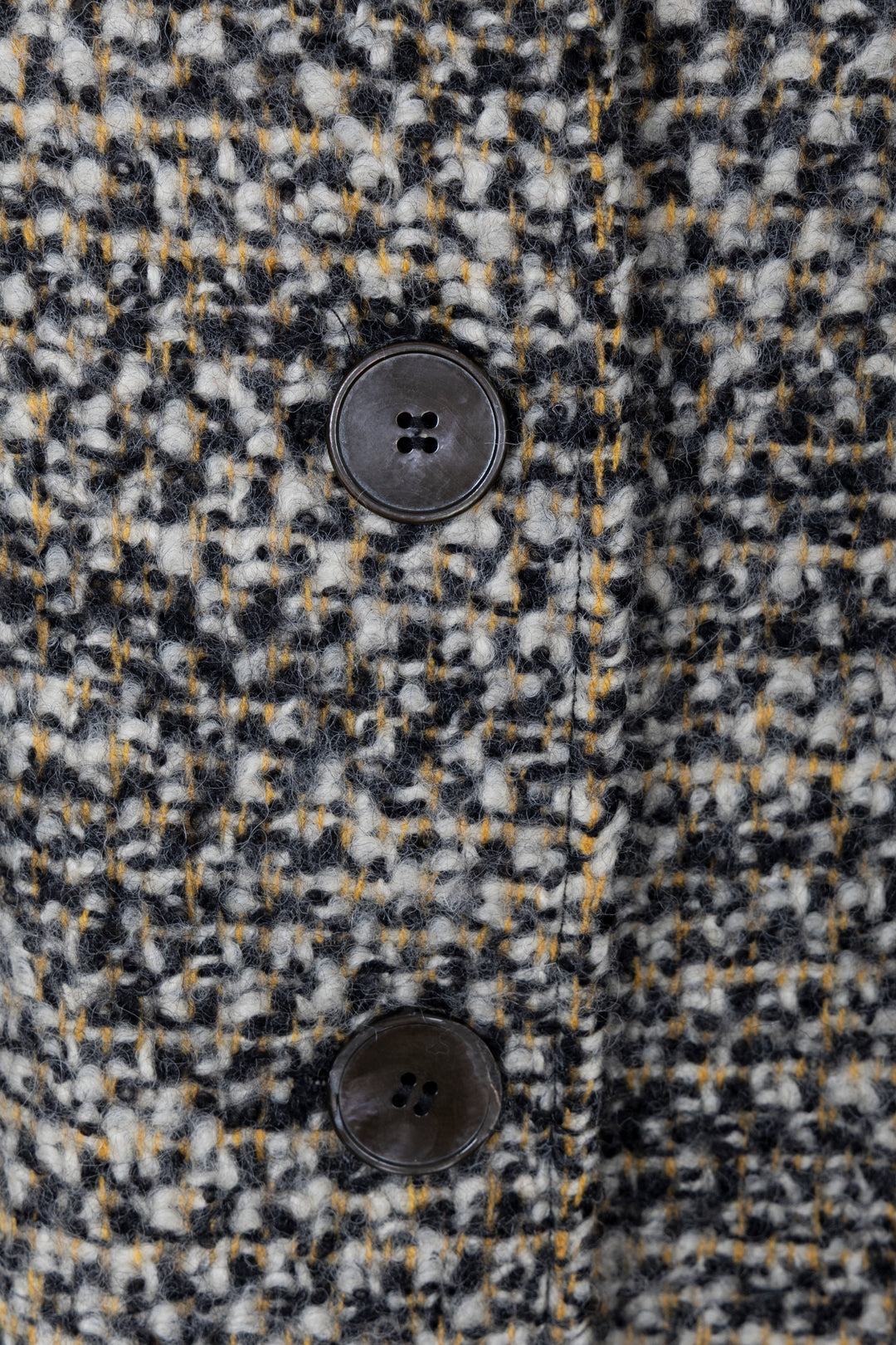 PRADA Long Tweed Coat Yellow White Black